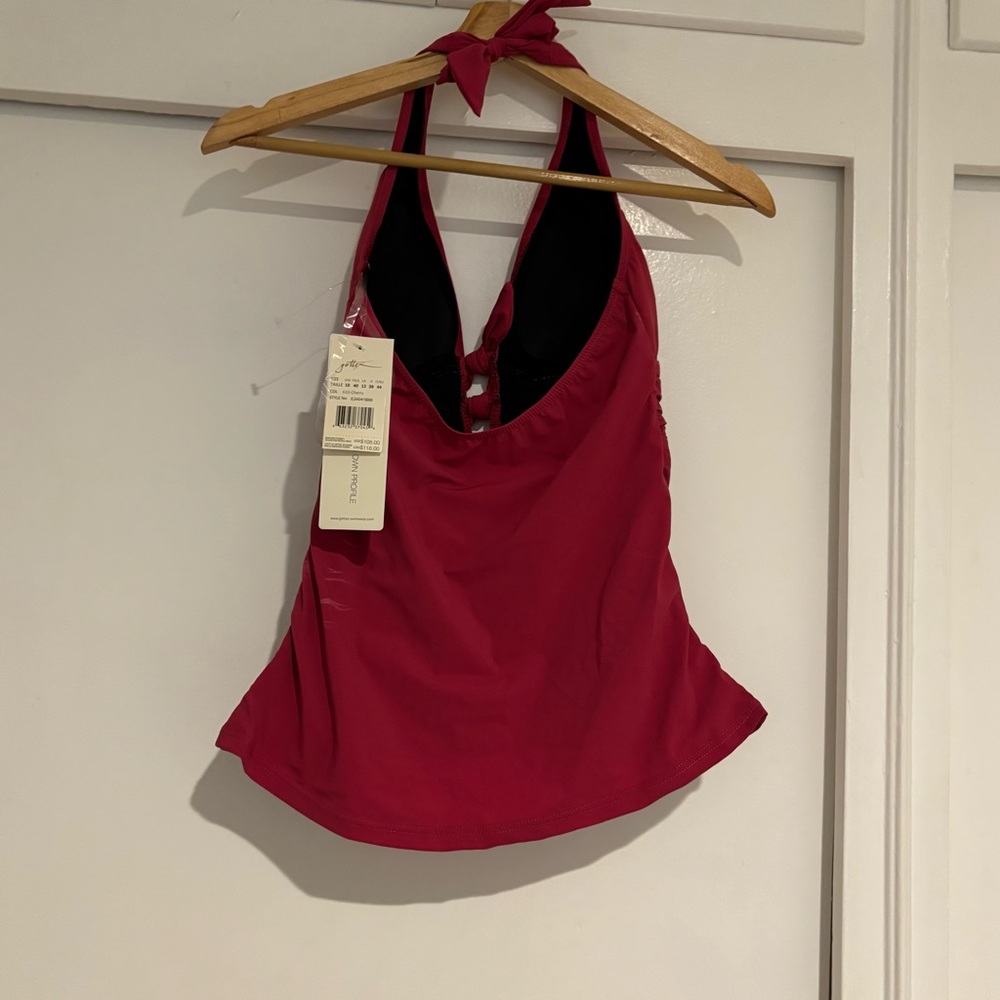 NWT Gottex Pink Bow Swimsuit Top Tankini Size 10 - Picture 4 of 9